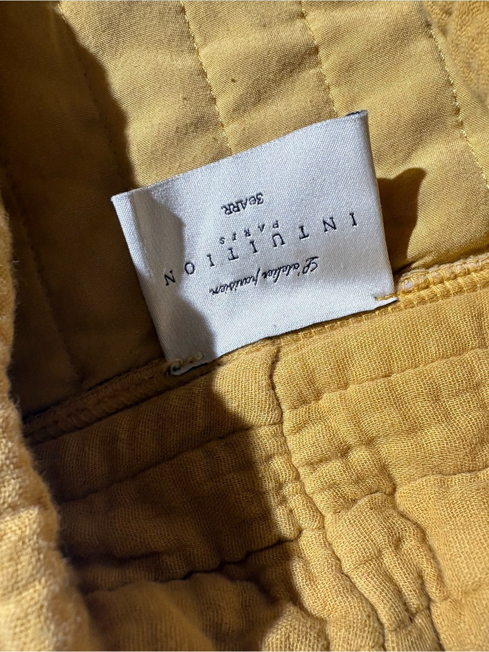 L’atelier Paris Intuition Quilted Mustard Open-Front Jacket Oversized S-L - Picture 4 of 11